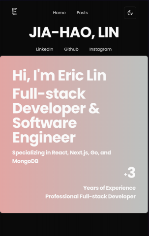 林家豪 - 個人形象網頁打造

https://eric-lin.dev