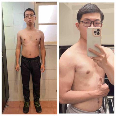 碩教練 體適能健體空間 - 本人訓練ㄧ年的時間增肌7公斤！