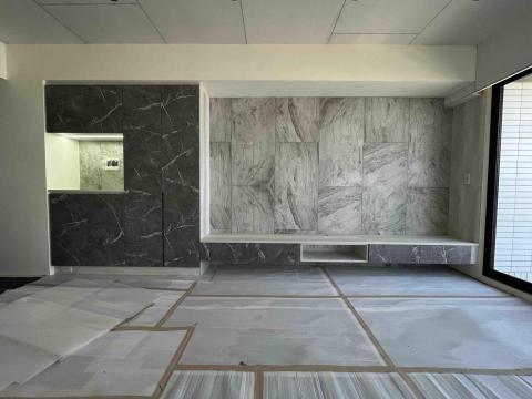 巨鎧室內裝修有限公司 - 仿石紋電視櫃