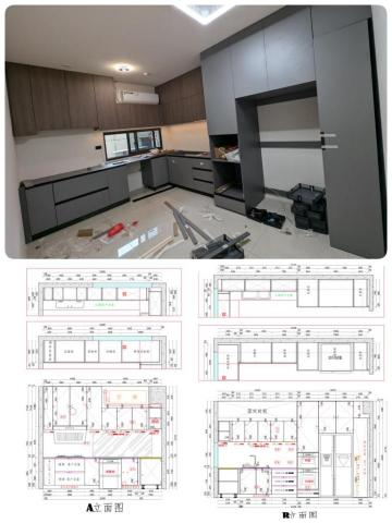 ikea家具拆+運+裝，淘寶傢俱組裝，家具維修 - 廚房系統櫃組裝
含吊櫃上牆
牆壁樑柱下腳料裁切封板