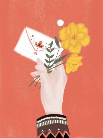 V illustration - 感恩節賀卡設計