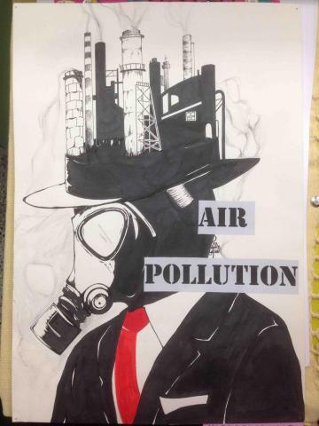 V illustration - 空氣污染海報設計