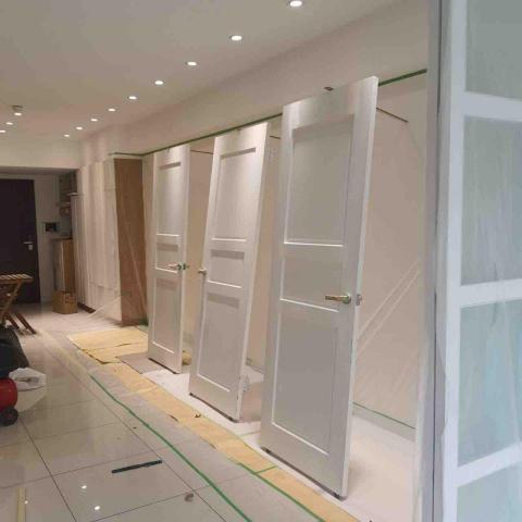 國御工程 - 室內木門噴漆改色