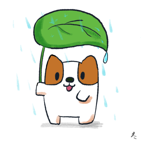 林芷瑄 - 柯基在雨中撐傘