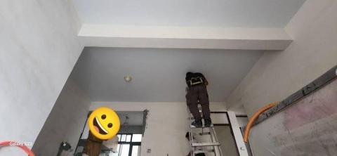 秝研油漆 防水工程 - 新竹市東山街10號，全室一道批土+局部批土研磨+虹牌（百合白）施工前