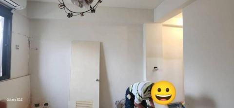 秝研油漆 防水工程 - 新竹市東山街10號，全室一道批土+局部批土研磨+虹牌（百合白）施工前
