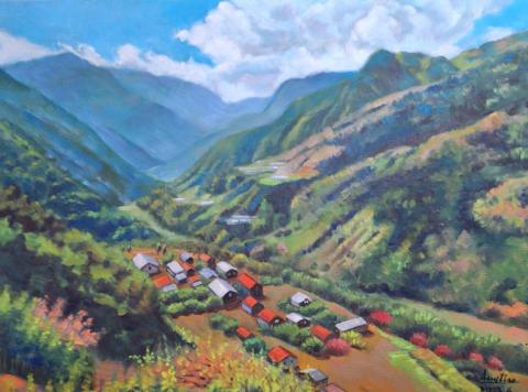 Austine Yang - 油畫10F,山下村莊