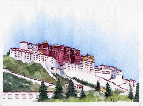 carrie0416 - 布達拉宮 水彩32開