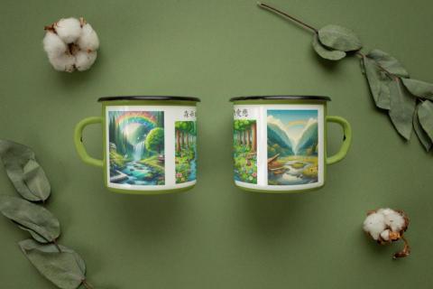 訊亞企業 - 馬克杯，熱轉印機製作。