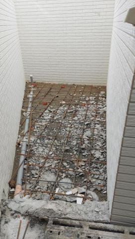 良晟小築 - 花圃改成磁磚地板的配筋及排水配置