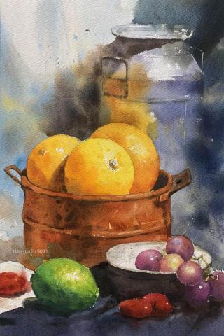 Han studio  邱柏翰 - 水彩課堂習作 - 不同容器靜物表現

如果你想學水彩，如何保持顏色透亮跟水分與顏料濃度搭配是一個很值得深入的方向，加入我們水彩課堂吧  一起感受流動的效果