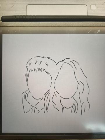 嘉儀 - 與男友合照線條畫