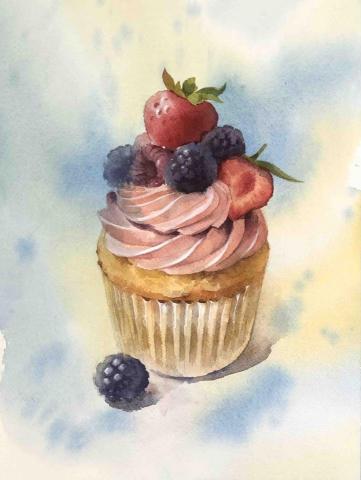 沐樂Art - 覆盆子杯子蛋糕