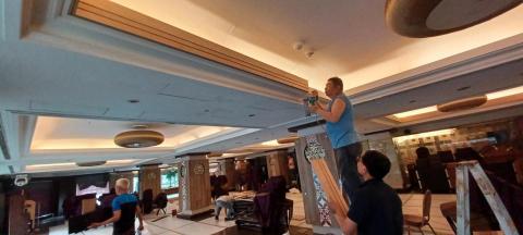 大師工程@阿天 - 餐廳木工天花板