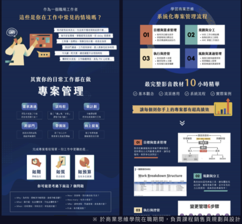 Ruby｜品牌行銷｜社群行銷｜平面設計 - 銷售頁、一頁式 Landing page 內容企劃＆平面設計
※ 於商業思維學院在職期間，負責課程銷售頁規劃與設計