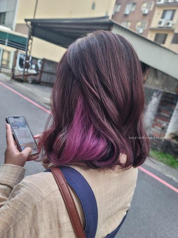 Mindi髮型美學 - 單色染髮+內餡漂染(熱門款)