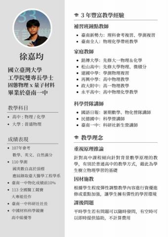 Chia-Chun Hsu - 個人簡歷