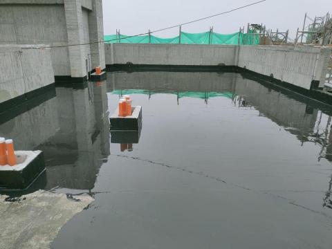 隆興工程行 - 新建大樓頂樓露台PU防水工程