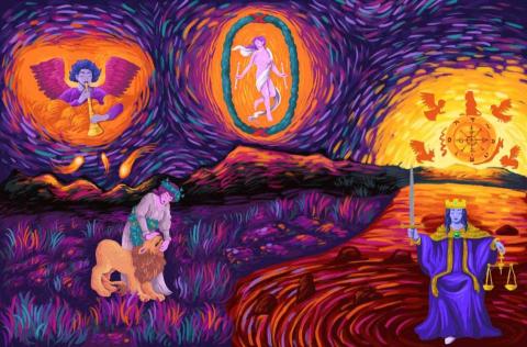 立羽工作室 - 酒吧吧台設計圖，塔羅牌主題