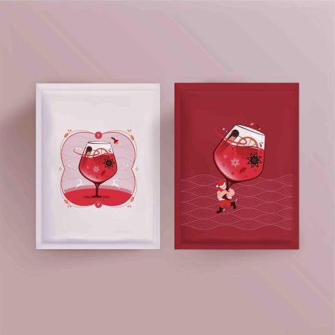 Shelby 廣告印刷 - 插畫設計-紅酒香料包