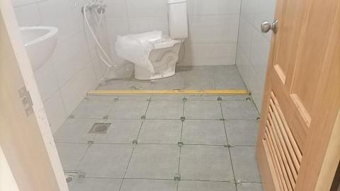 梁建興L - 今天幫客戶修改原別家厂商洩水坡出問題的卫生間