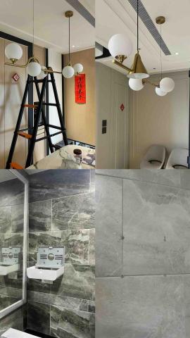 宜蘭水電宅修 - 吊燈裝設/研磨磁磚-紙巾架安裝