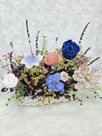 貝拉公主花藝 - 法普羅旺斯藤編永生盆花