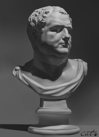 Cat - 石膏像素描