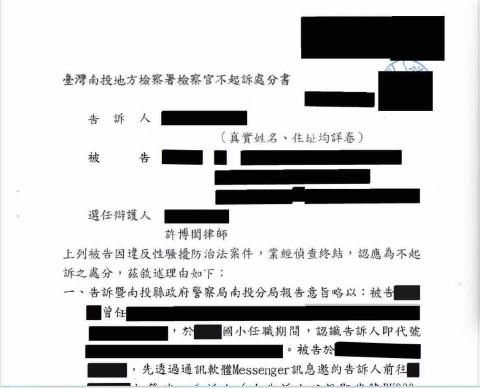 許博閎律師 - 當事人與告訴人相約打球後，因當事人鼓勵告訴人等互動行為被控性騷擾等罪嫌，經許律師以告訴人並未積極證據證明當事人有不法行為，且與性騷擾防治法構成要件不符等辯護策略後，終獲不起訴處分還以清白