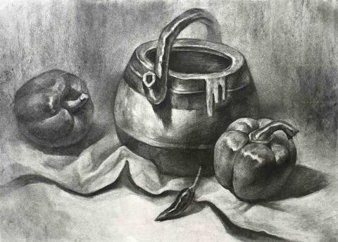 林彥伶 - 炭筆素描靜物