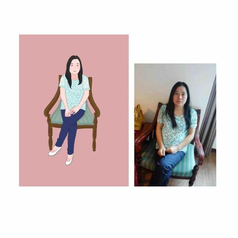 阿眞繪圖工作室 - 單人全身似顏繪（寫實風）