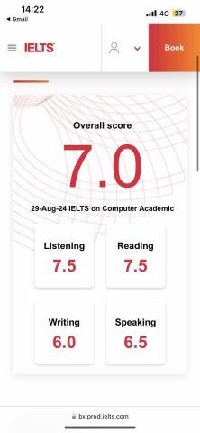 黃榆晴 - 雅思總分