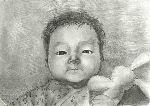 邱子晏 - 嬰兒鉛筆素描