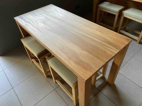 漁檜木作+日式原木裝潢 - 台灣檜木餐桌+餐椅