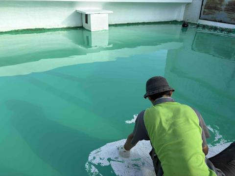 防水工程 - PU中途層施作