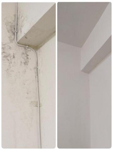 欣暘防水 - 天花板漏水 牆角滲水產生壁癌，進行高壓灌注完工後照片。