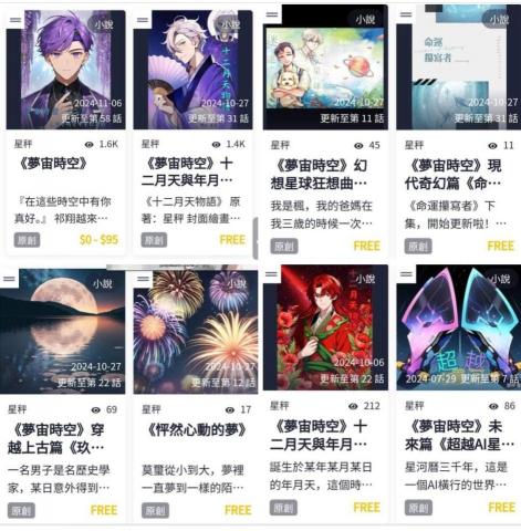 Yizhe Wu_星秤 - 連載並上架多部作品。