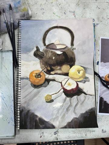 Chengen Hsu - 國中一年級學生水彩靜物練習
