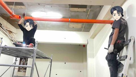 黃建鈞 - 老屋翻修
二樓馬桶排污吊管作業