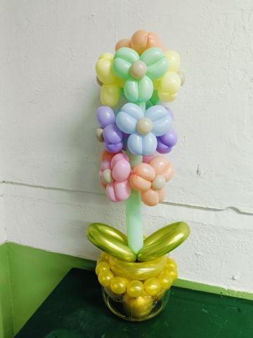 小曼姐姐玩氣球 - 氣球花盆