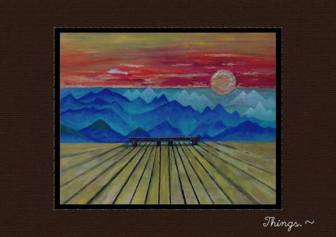 龍筑藝術工作室 - 觀山海-壓克力畫