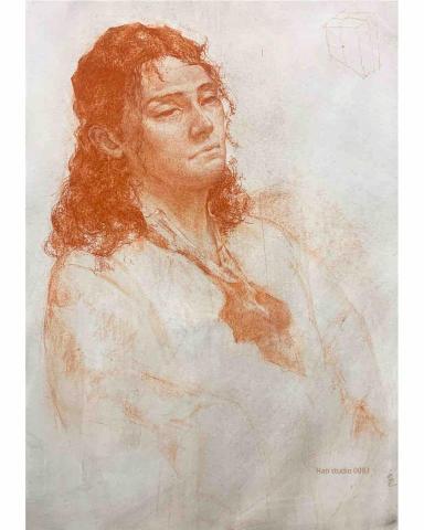 Han studio  邱柏翰 - 人像寫生習作

不同材料搭配，可以做出質感變化，
橘炭精筆偏螢光色蠻有驚喜感的

如果你想學習畫人像，但不知道怎麼開始，我們將課程設計成人像分為不同部位逐一講解，讓你能理解及學會畫畫，立即洽詢課程 ，一起體驗畫人像的美好吧
