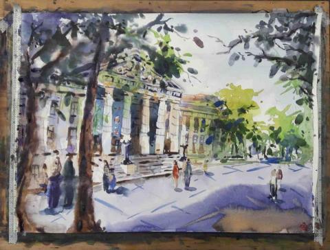 張健笙 - 8開/水彩寫生