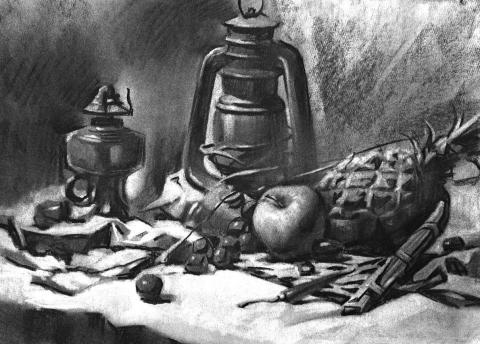 資深美術家教 芳棠 - 炭筆素描