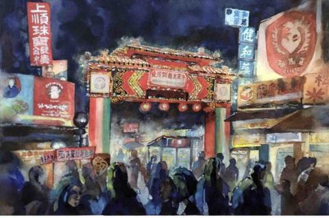 張健笙 - 4開/水彩/風景寫生