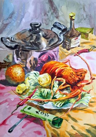 資深美術家教 芳棠 - 水彩術科考試 100分鐘計時練習