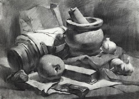 資深美術家教 芳棠 - 炭筆練習