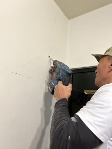 張鷹架 - 高壓灌注入針鑽孔
先前施工