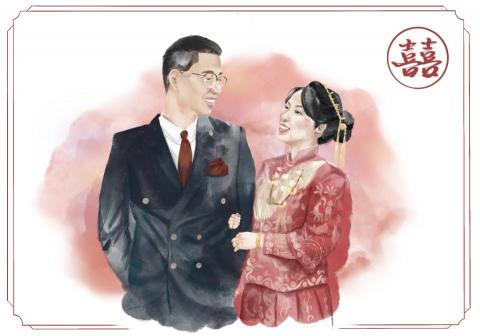 吳采軒 - 繪製喜帖似顏繪