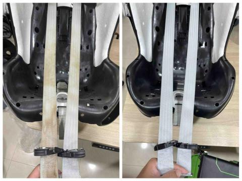 愛肯兒專業嬰兒汽座推車清洗 - 安全帶陳年髒汙處理